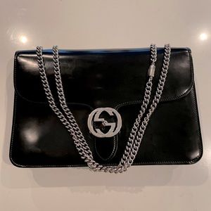 📍SOLD📍Gucci Interlocking G Buckle Patent Leather Bag